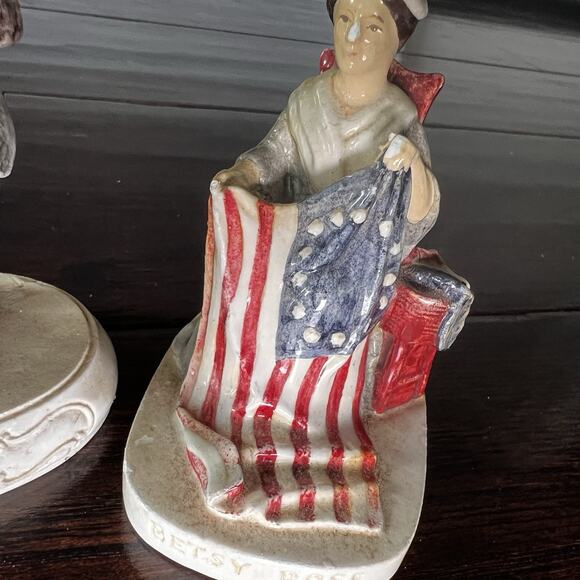 (3) P.W. Baston Sebastian Miniatures Figures Uncle Sam Betsy Ross Pilgrims - Picture 3 of 11